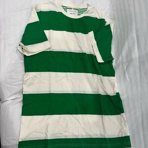 Denim & Flower Green and White Striped Tee